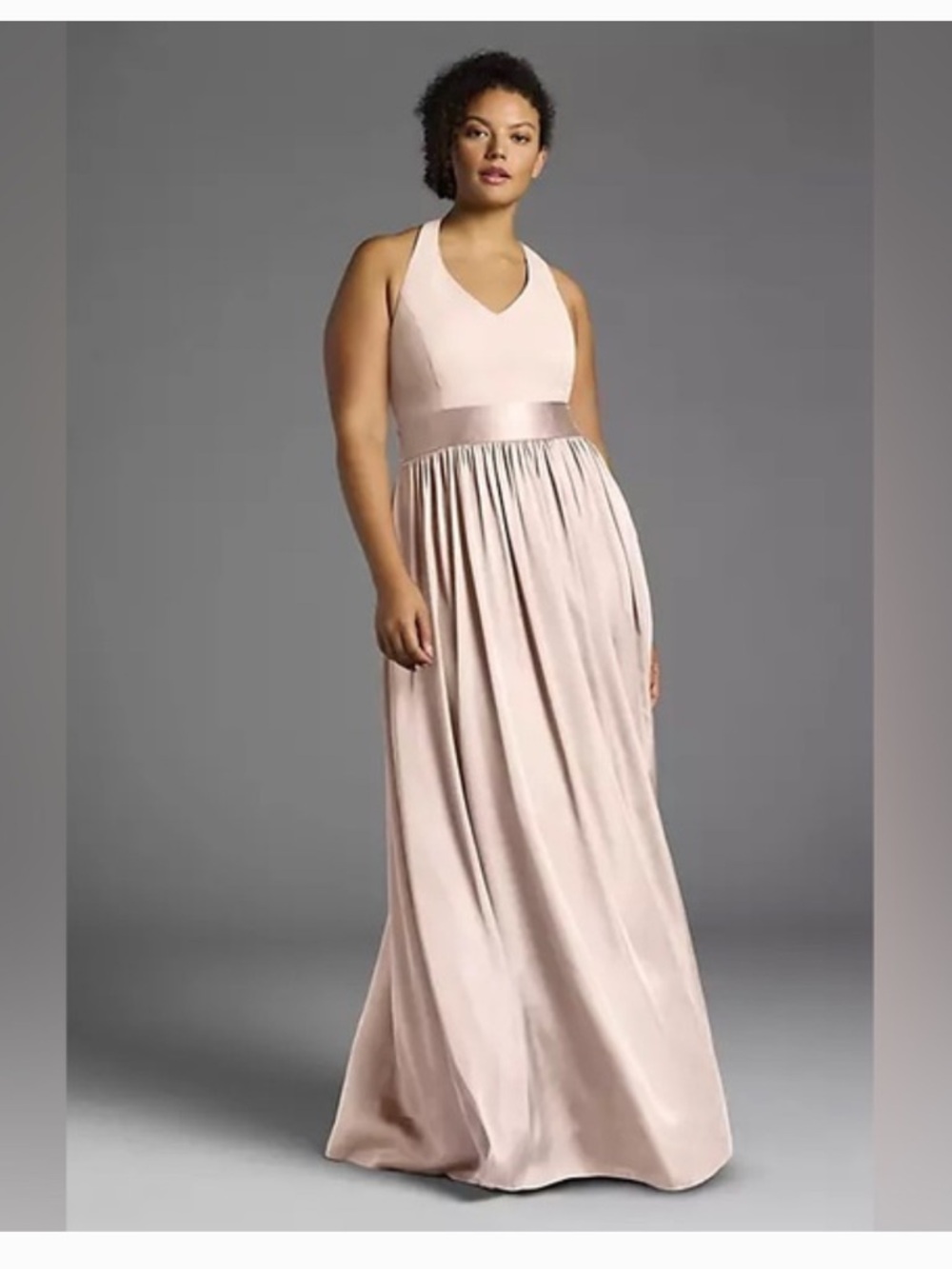 White by Vera Wang halter satin bridesmaid gown Lilac